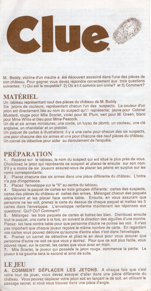 Clue Rules Page 1