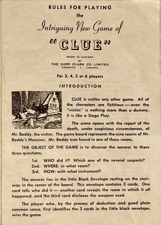 Clue Rules Page 1