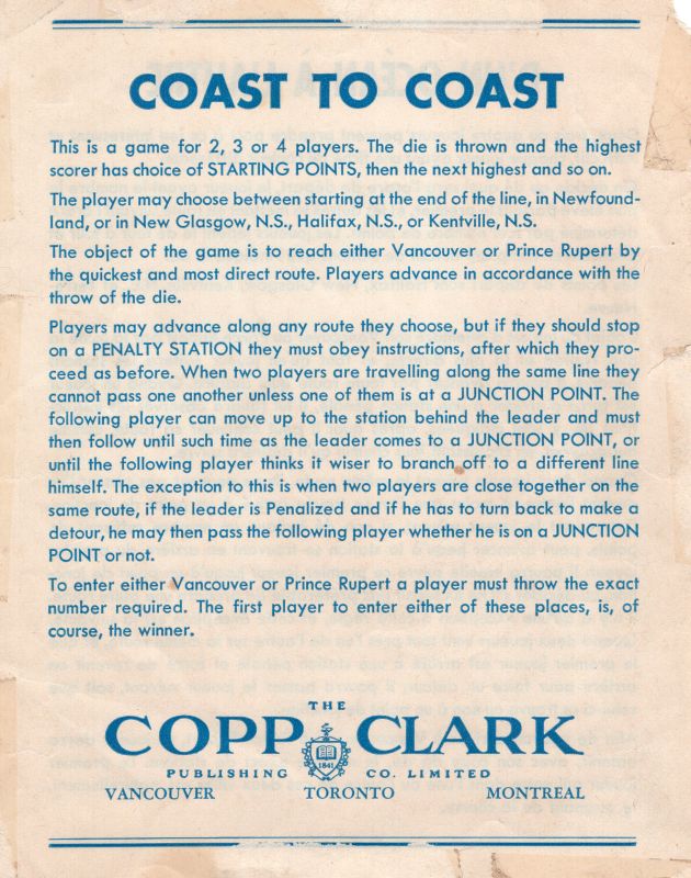 Coast to Coast Rules Page 1