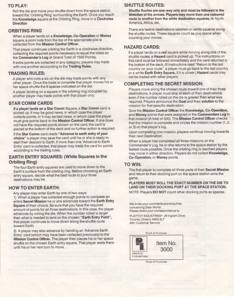 Dear World Rules Page 2