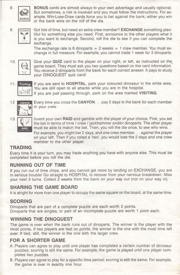 Dinoquest 1st Edition Rules Page 2