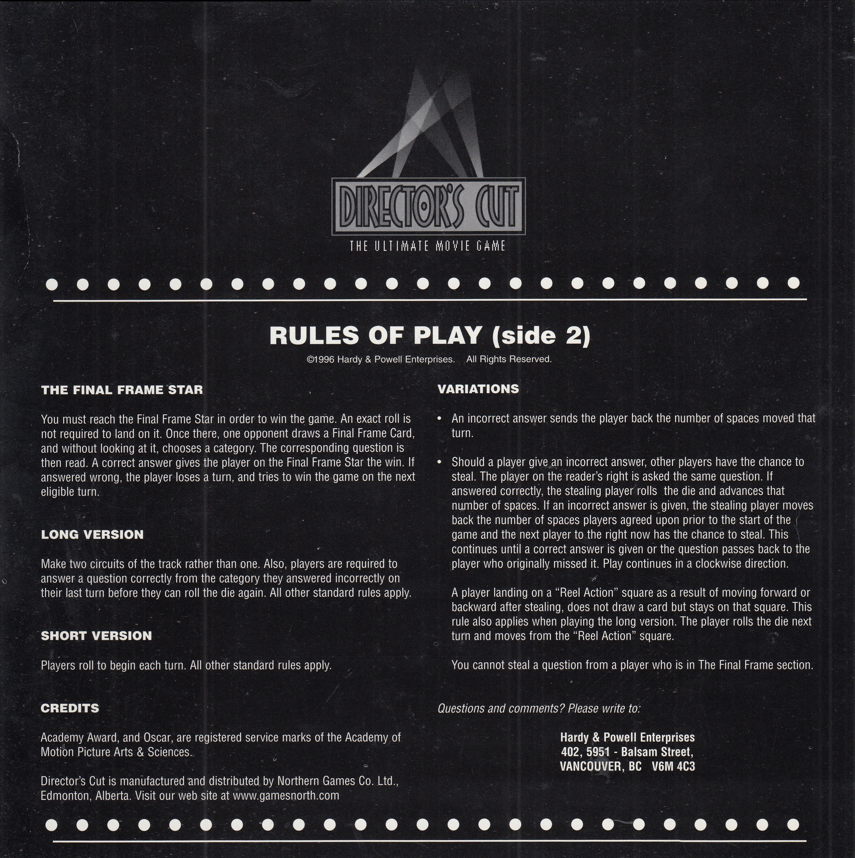 Director's Cut Rules Page 2
