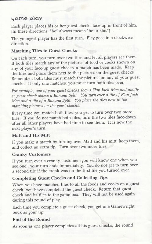 Dish It Up Rules Page 2