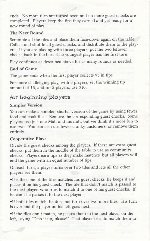 Dish It Up Rules Page 3