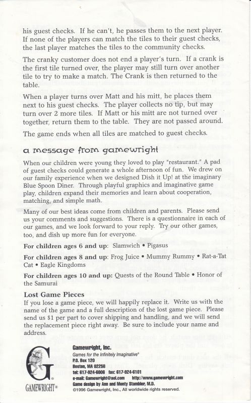 Dish It Up Rules Page 4