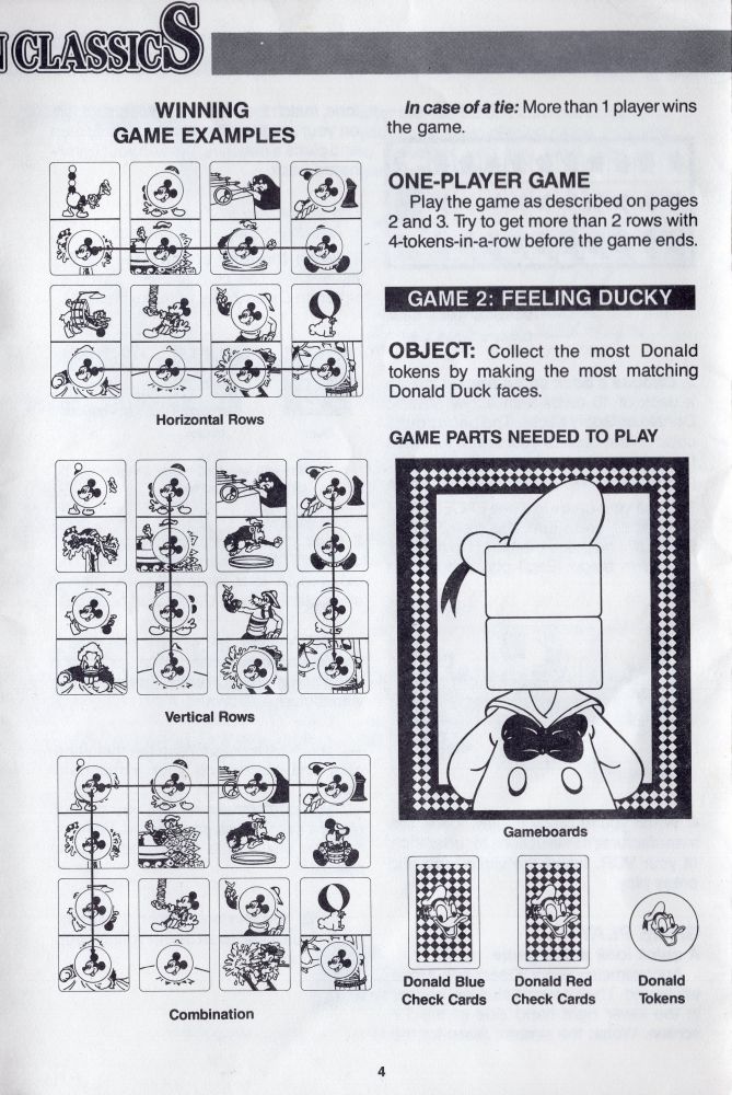 Disney Cartoon Classics VCR Board Game Rules Page 4