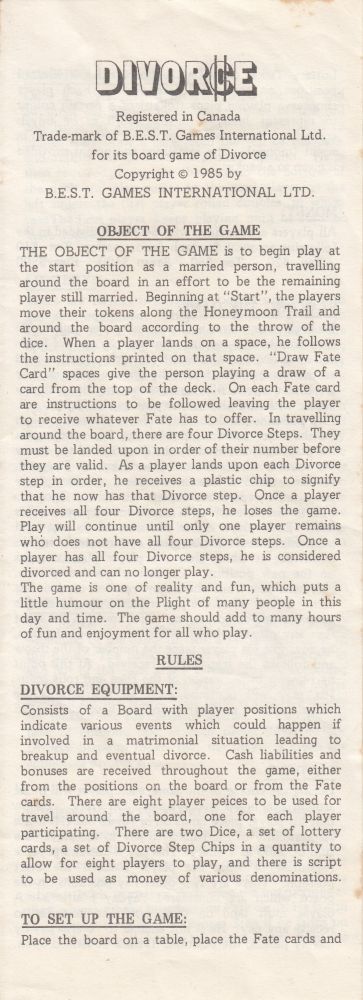 Divorce Rules Page 1