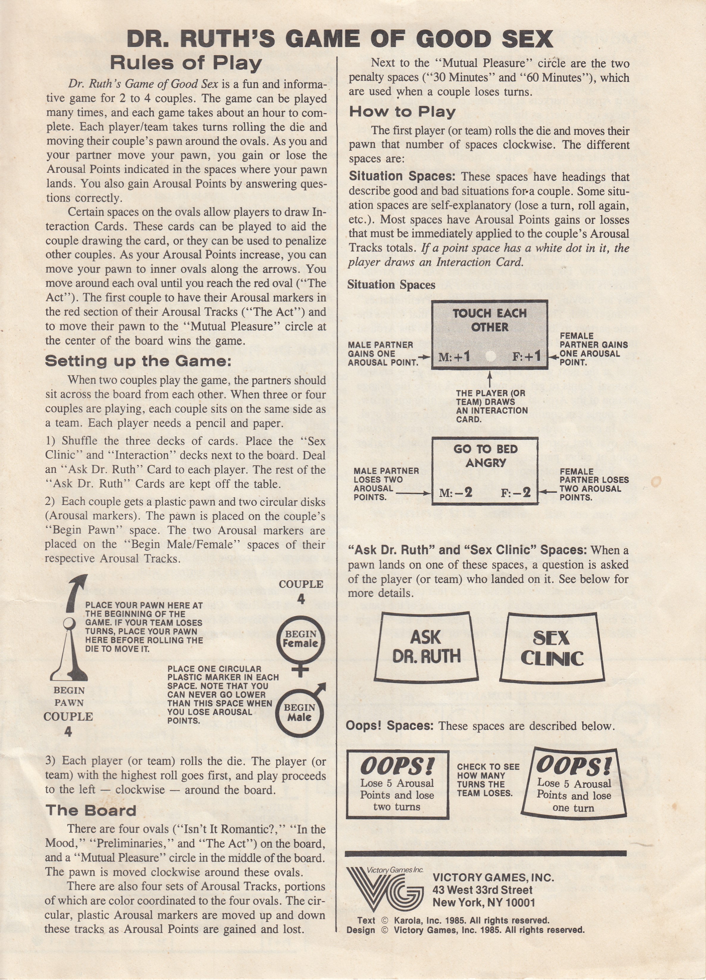 Dr. Ruth's Game of Good Sex Rules Page 1