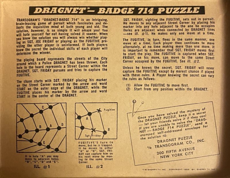 Dragnet Badge 714 Rules Page 1