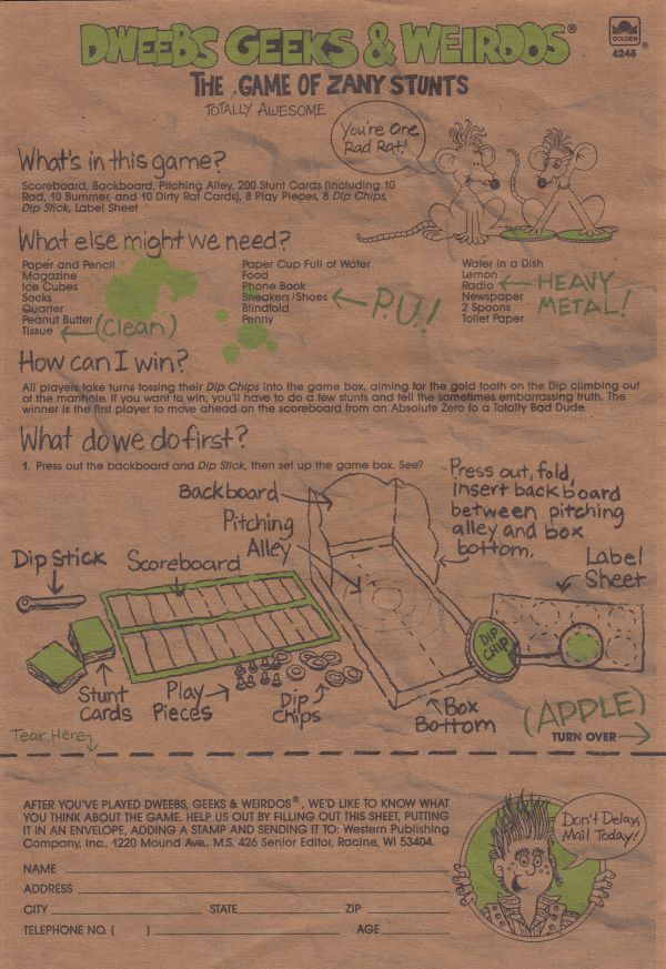 Dweebs Geeks and Weirdos Rules Page 1
