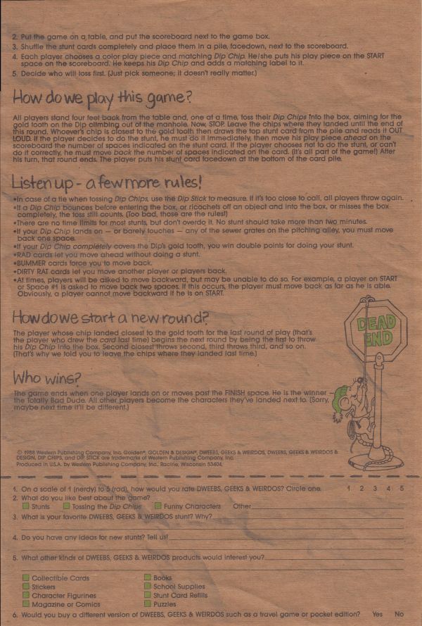 Dweebs Geeks and Weirdos Rules Page 2