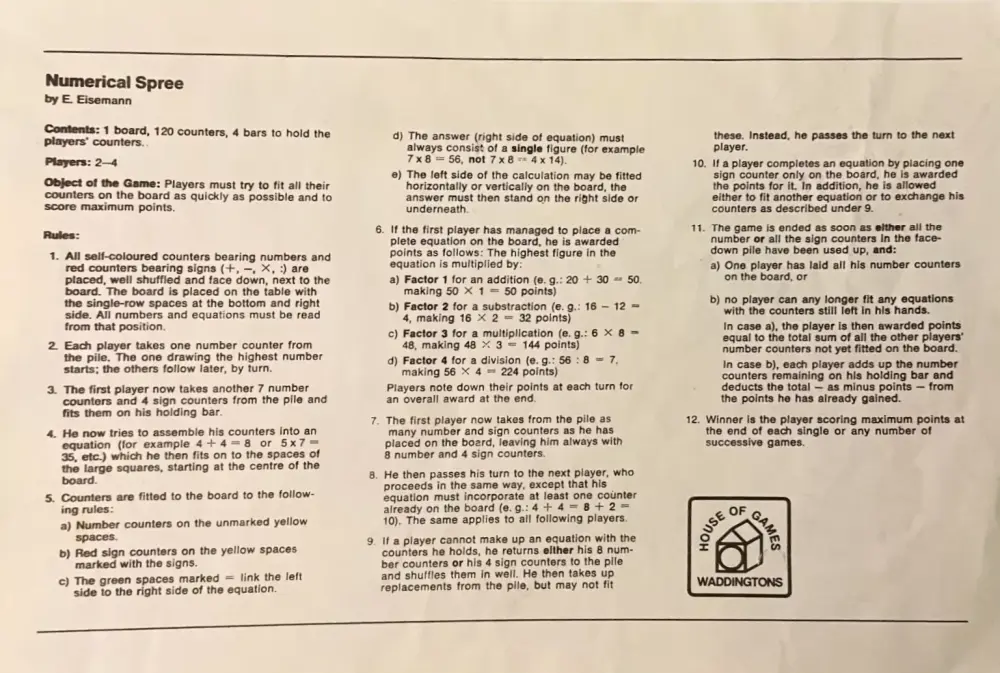 Equals Rules Page 1