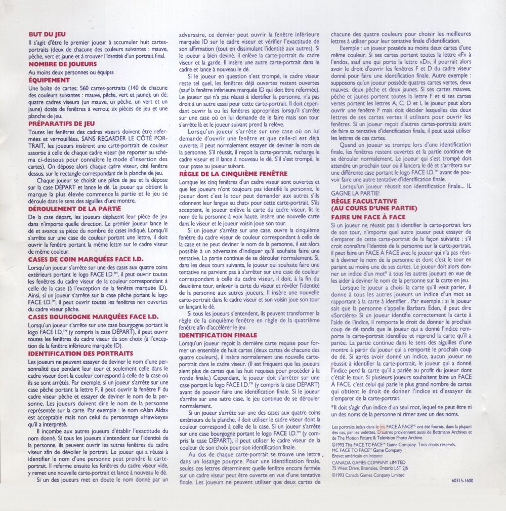 Face to Face Rules Page 2