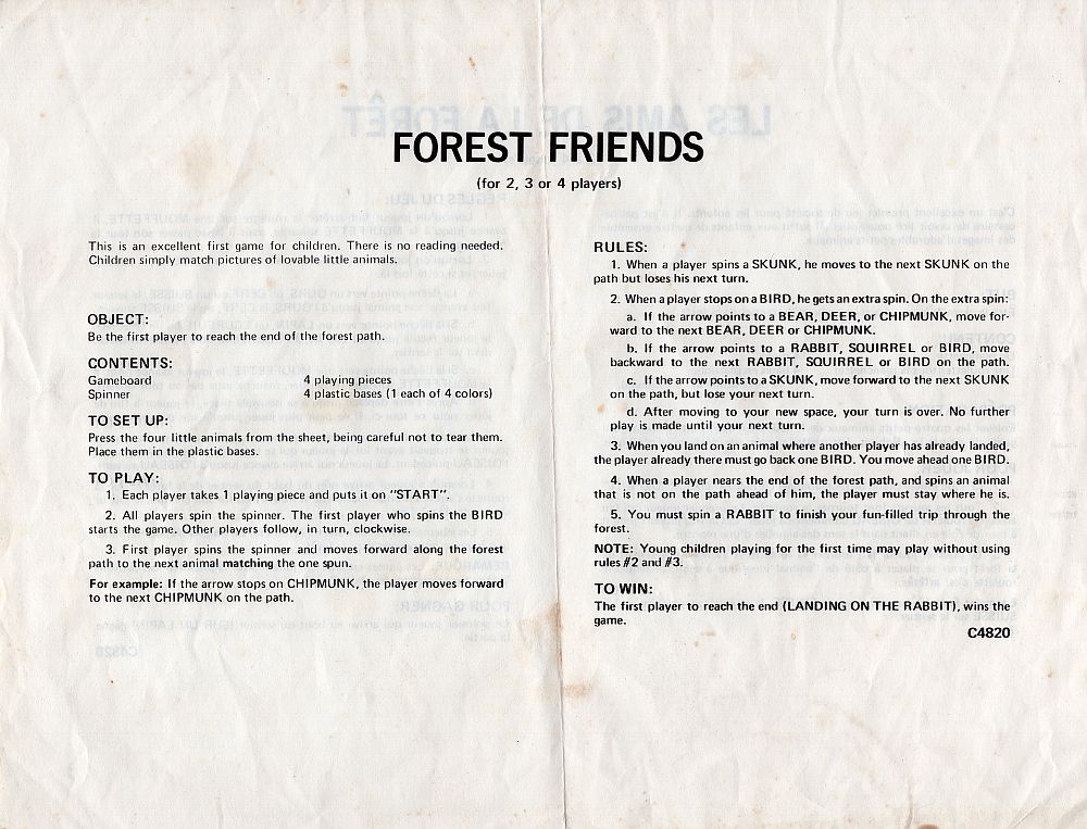 Forest Friends Rules Page 1
