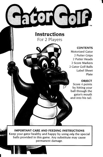 Gator Golf Rules Page 1