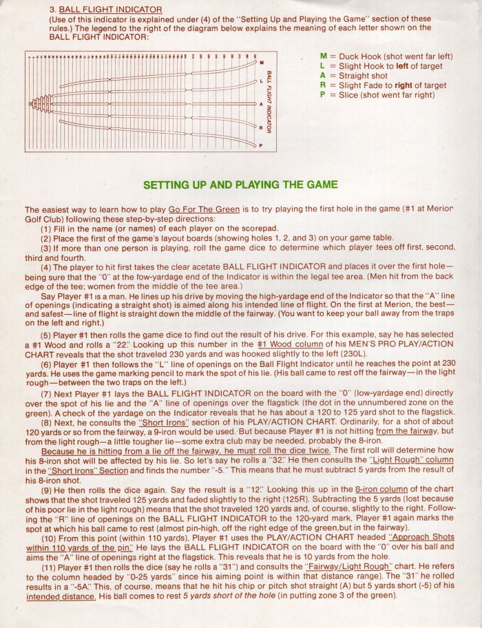 Go for the Green Rules Page 2