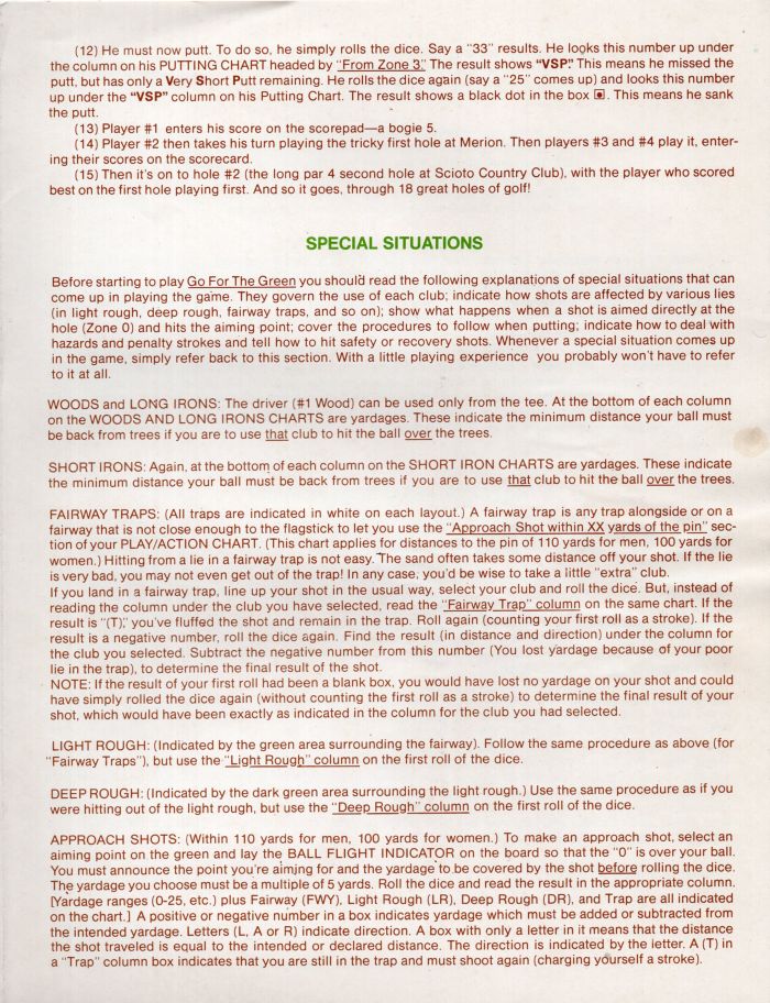 Go for the Green Rules Page 3