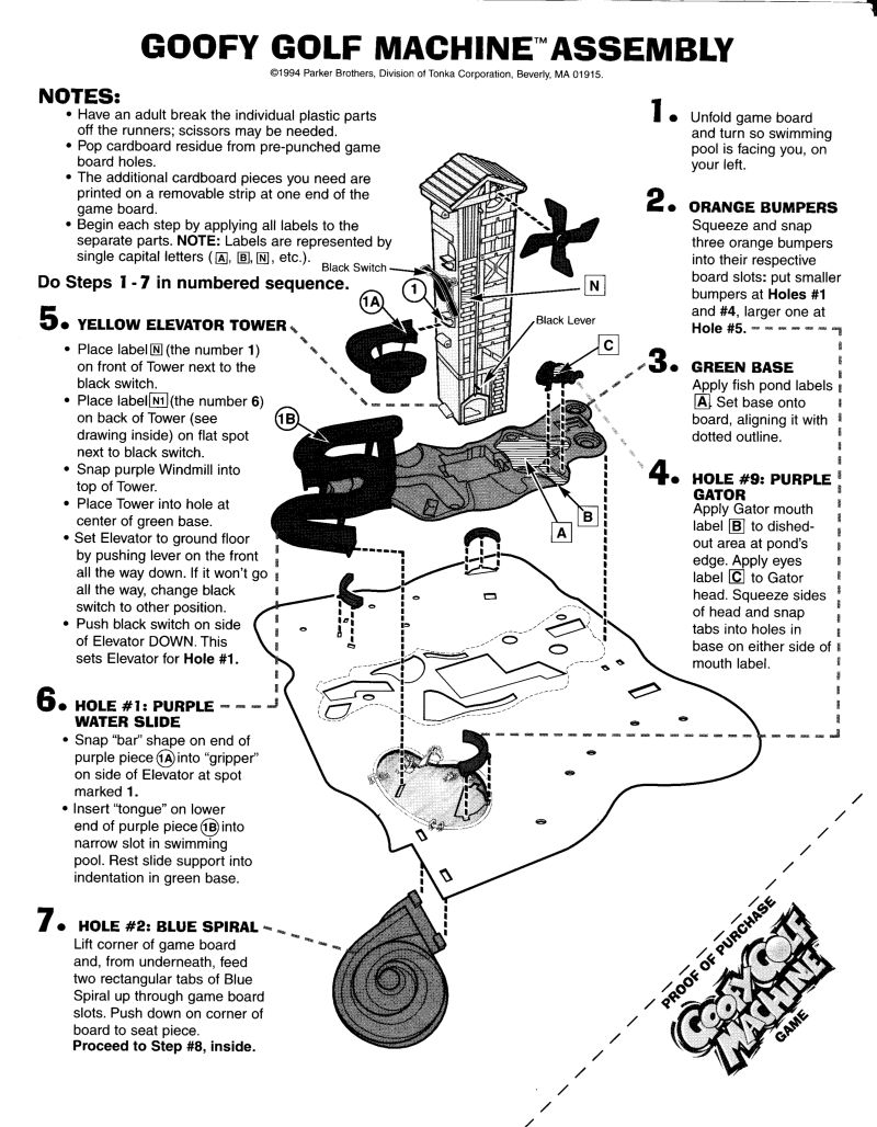 Goofy Golf Machine Rules Page 2