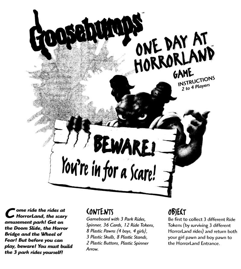 Goosebumps - One Day at Horrorland Rules Page 1