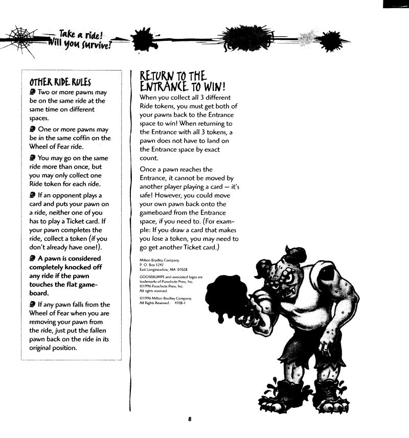 Goosebumps - One Day at Horrorland Rules Page 8