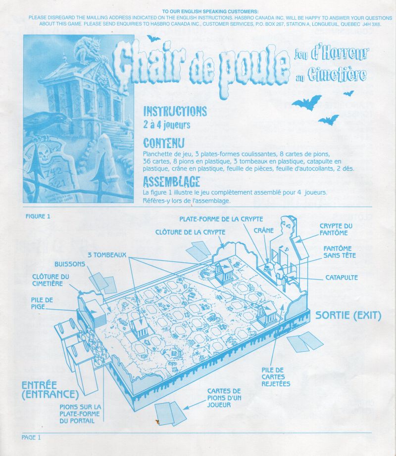 Chair de poule - Jeu d'horreur au cimetière Rules Page 1