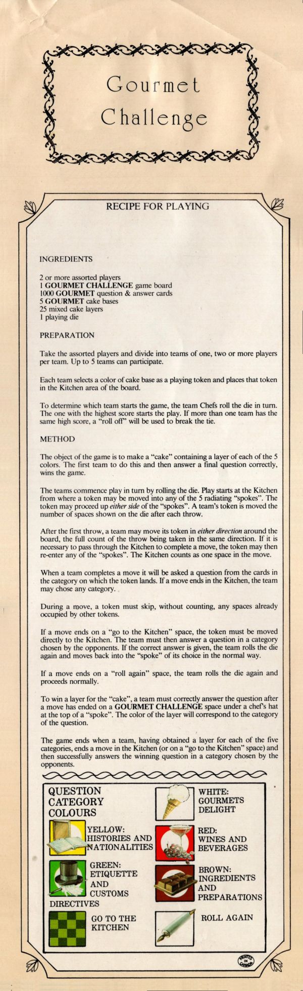 Gourmet Challenge Rules Page 1