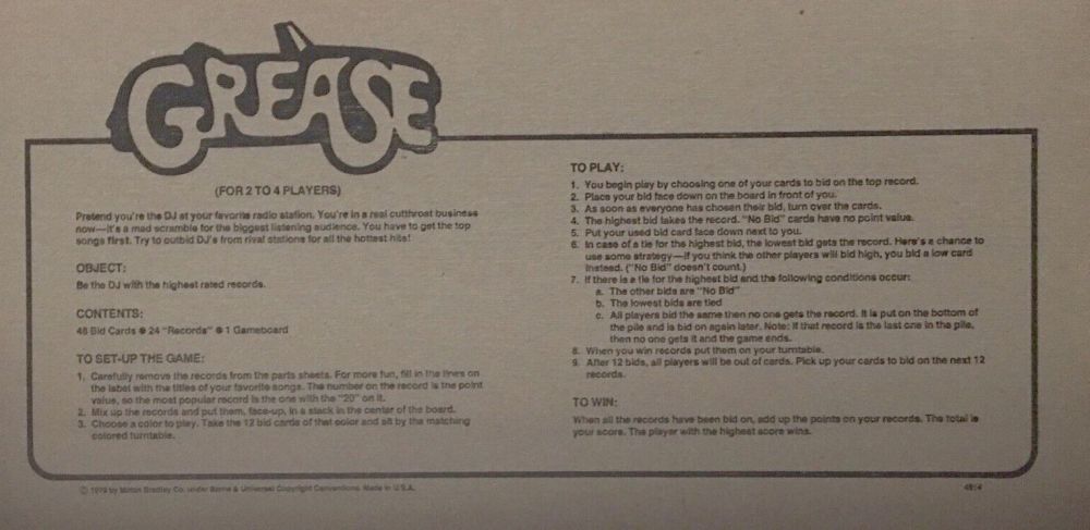 Grease Rules Page 1