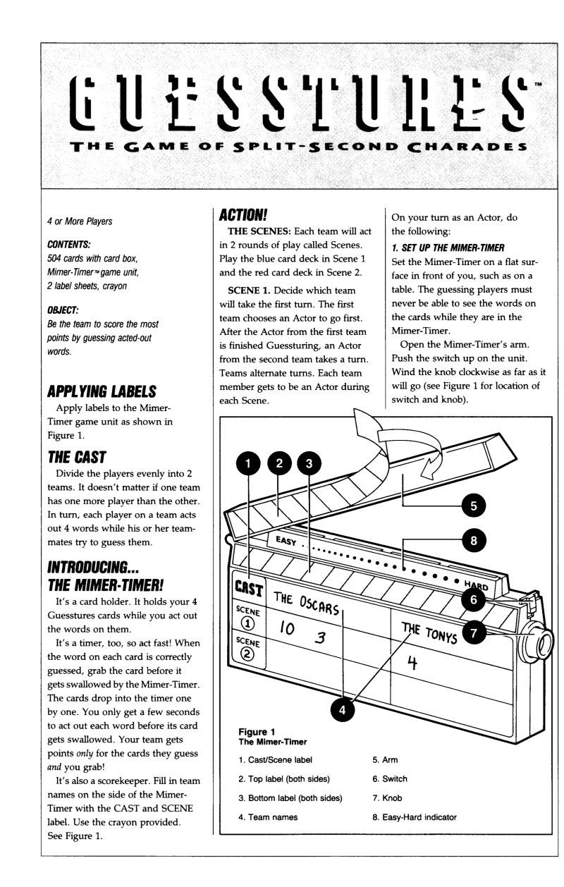 Guesstures Rules Page 1