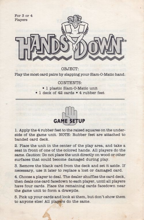 Hands Down Rules Page 1