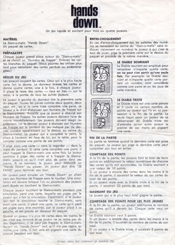 Hands Down Rules Page 1