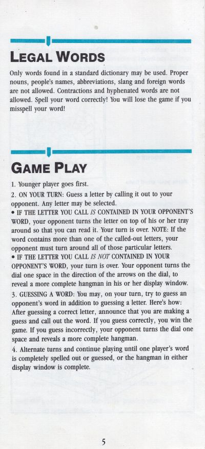 Hangman Rules Page 5