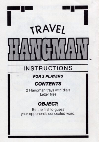 Hangman (Travel) Rules Page 1