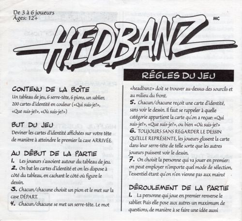 Hedbanz Rules Page 1