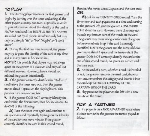 Hedbanz Rules Page 2
