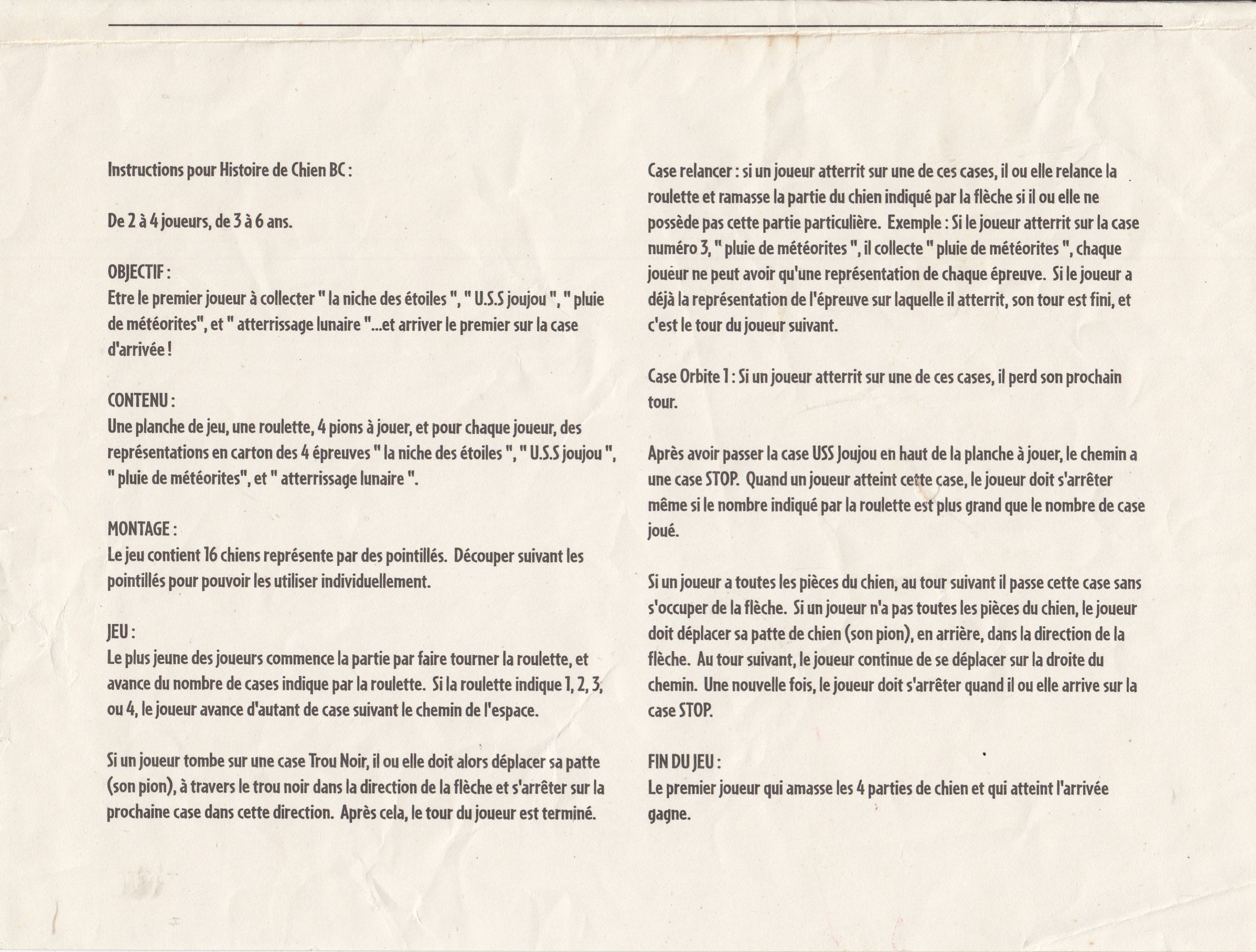 Histoire de Chien BC Rules Page 1