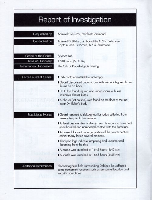 How to Host a Mystery  - Star Trek The Next Generation Rules Page 4