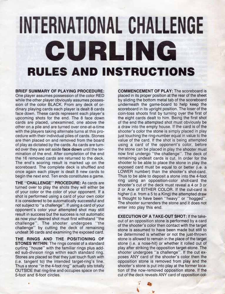 International Challenge Curling Rules Page 1