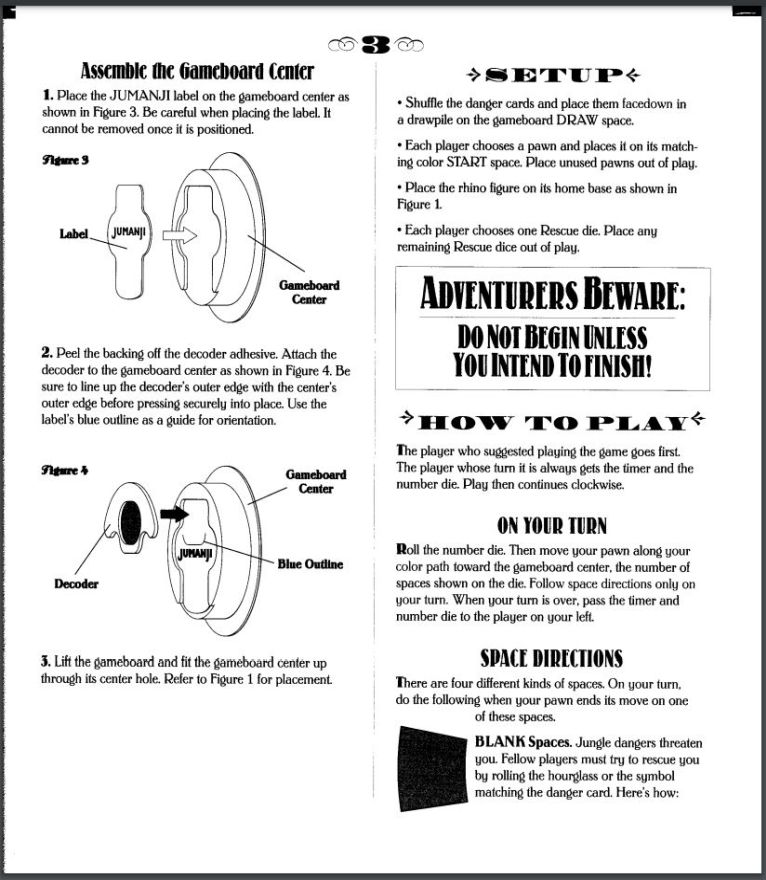 Jumanji Rules Page 3