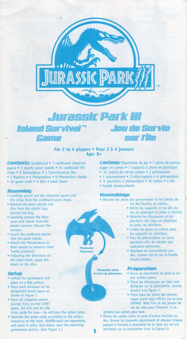 Jurassic Park III -  Island Survival Game Rules Page 1