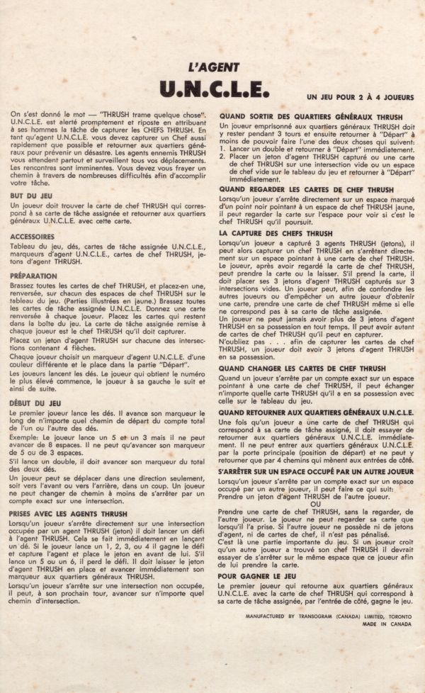 L'Agent U.N.C.L.E. Rules Page 1