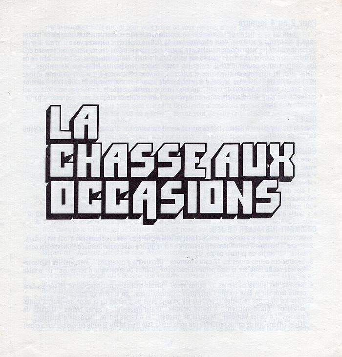 La chasse aux occasions Rules Page 1