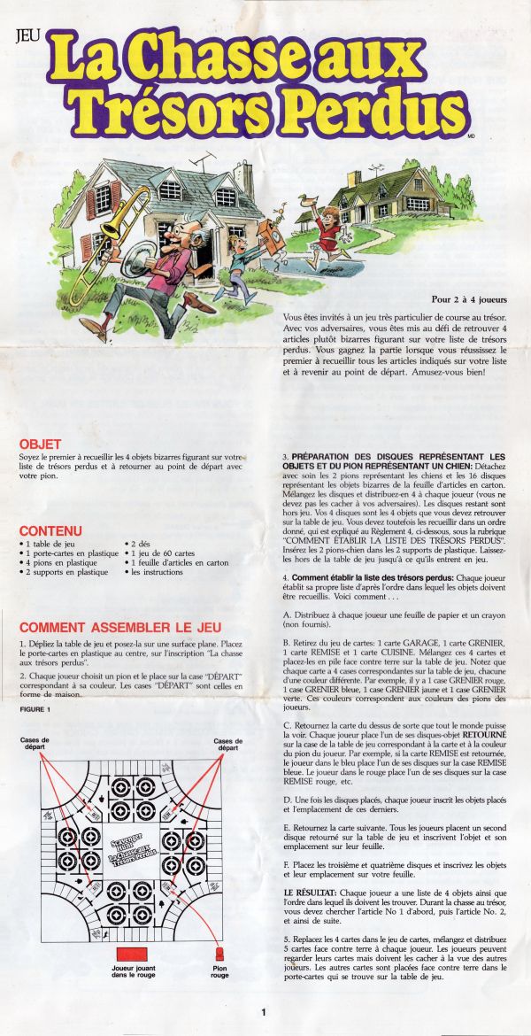 La Chasse aux Trésor Perdus Rules Page 1