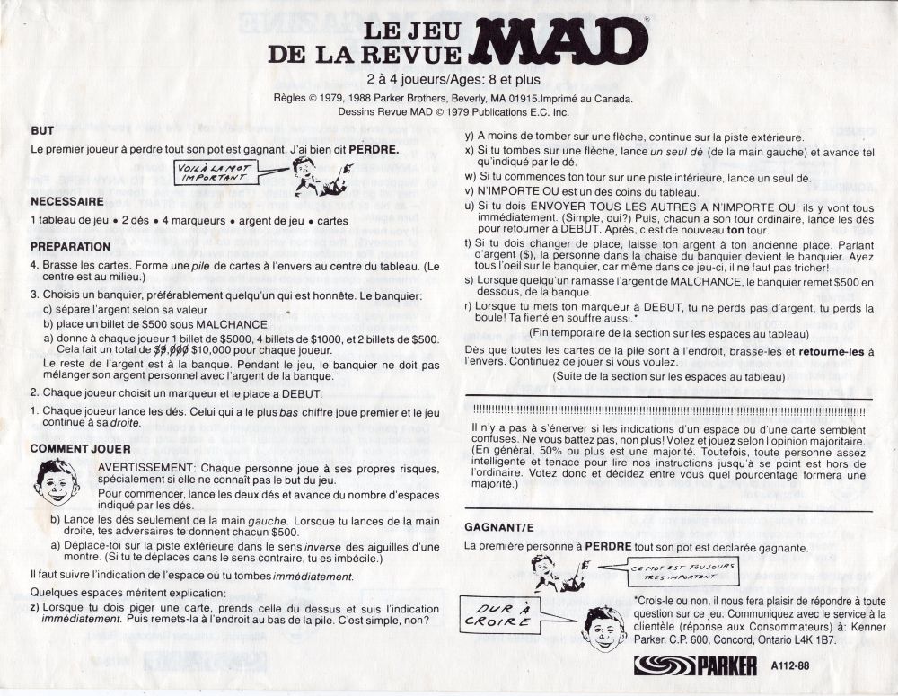Le Jeu de la Revue Mad Rules Page 1