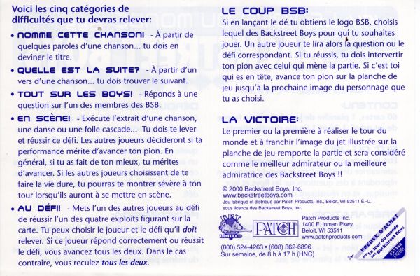Le Tour du Monde des Backstreet Boys Rules Page 2
