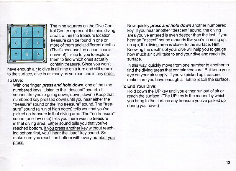 Lost Treasure Electronic Deep-Sea Diving Game Rules Page 15