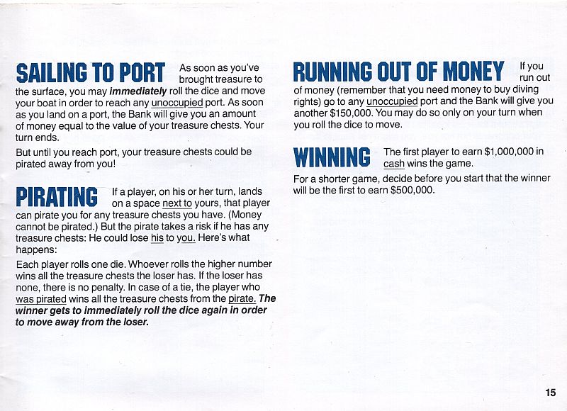 Lost Treasure Electronic Deep-Sea Diving Game Rules Page 17