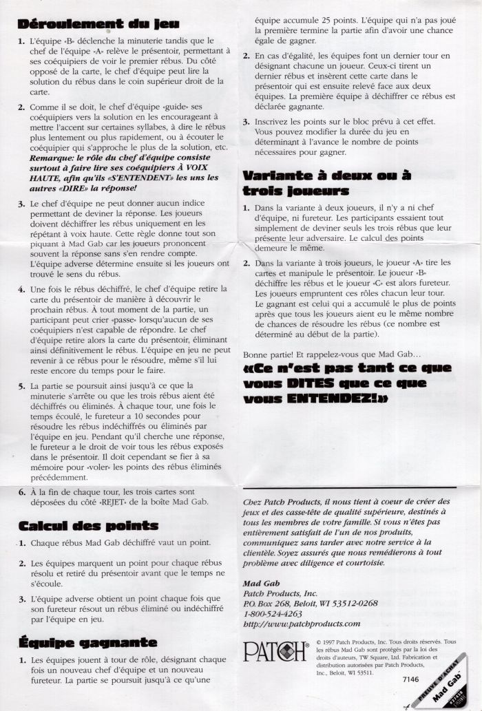 Mad Gab Rules Page 2