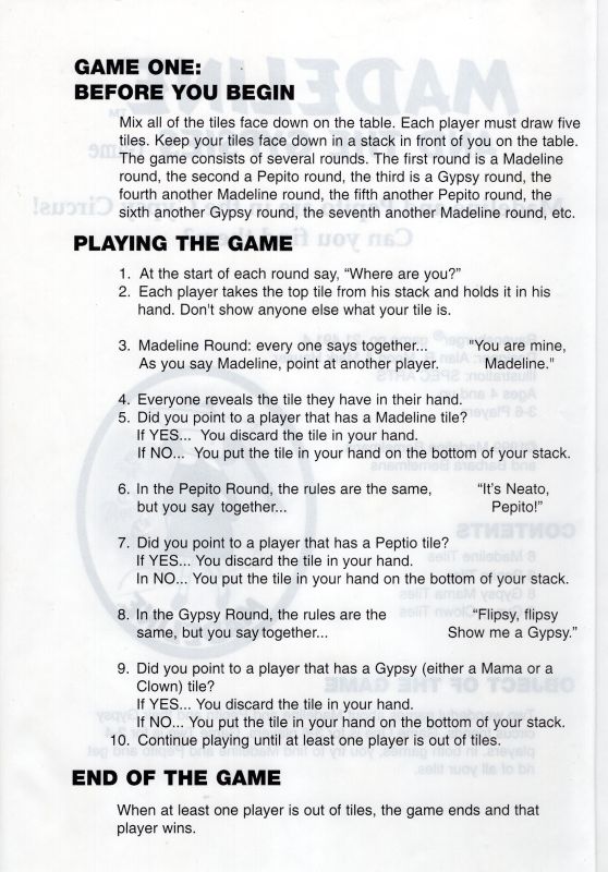 Madeline and the Gypsies Rules Page 2
