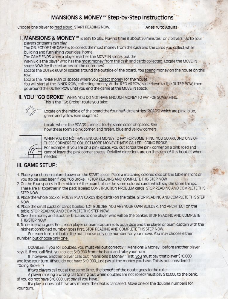 Mansions & Money Rules Page 1