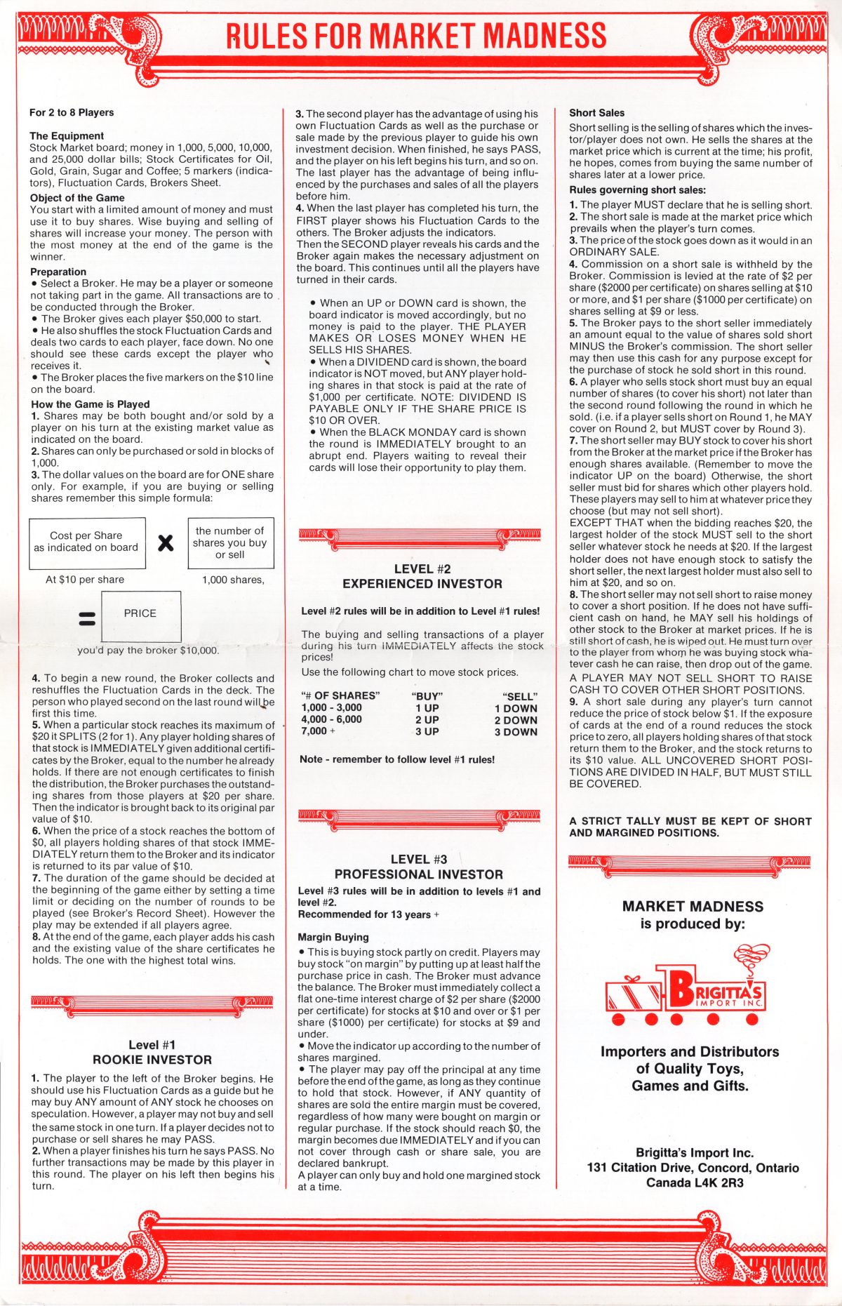 Market Madness Rules Page 1